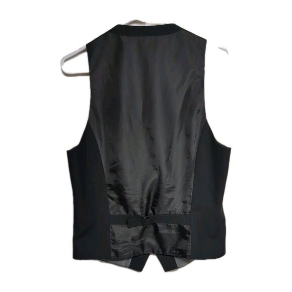 H&M Dress Vest Men US 36R EUR 46 Wool Blend Lined Button Front Black Unisex - Picture 7 of 12